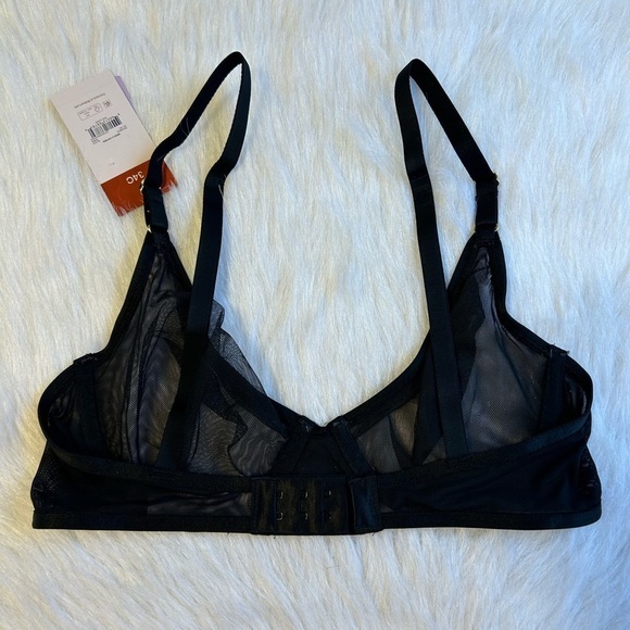 Joyspun Bra Womens Size 34C Black Mesh Sheer Unlined Underwire Back Closure - Picture 4 of 6
